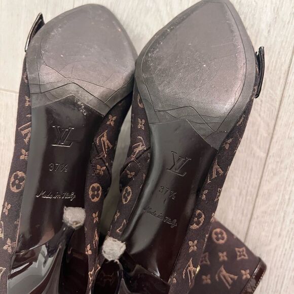 Louis Vuitton Mimosa Mini Lin Monogram Ankle Boots 7.5 - Picture 10 of 15